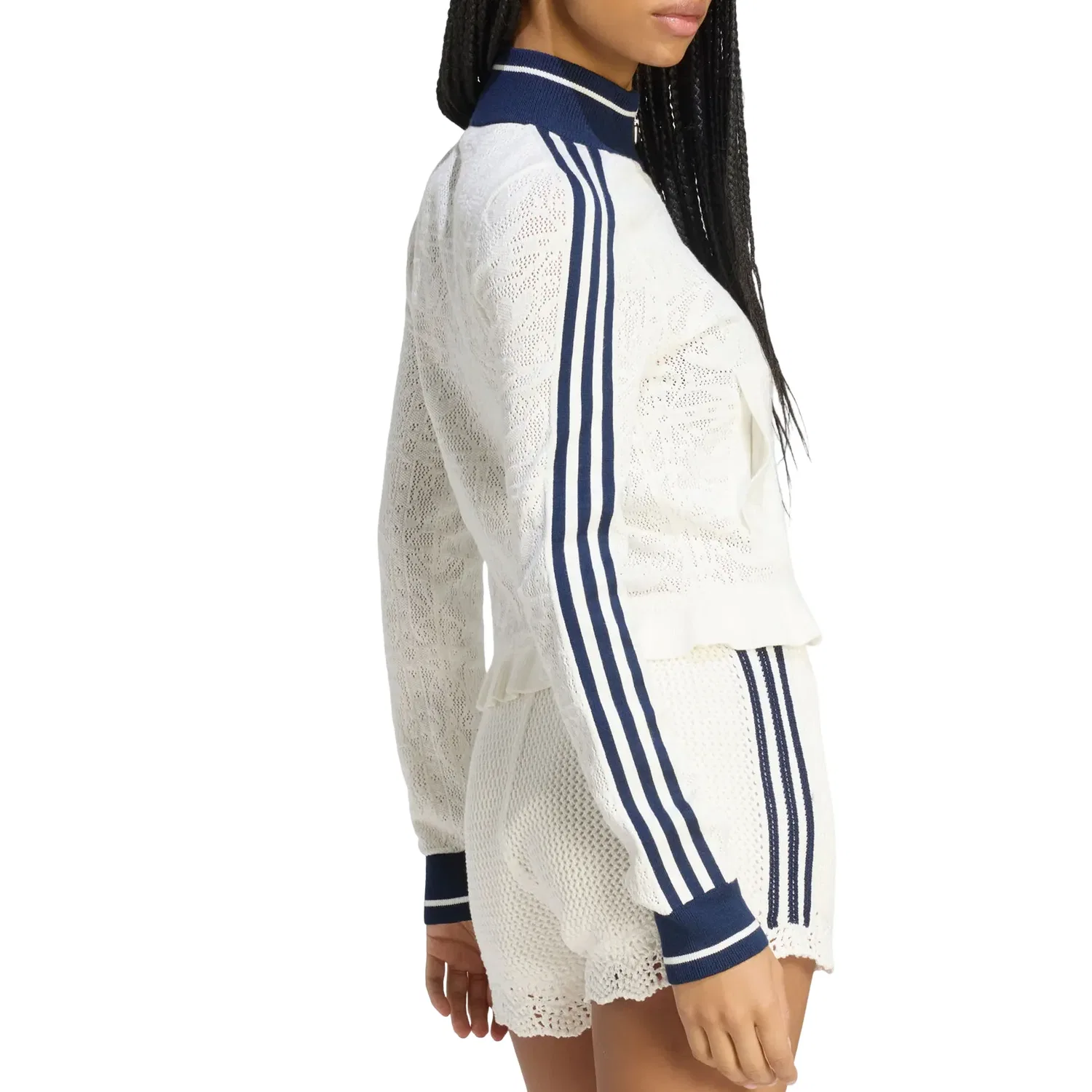 Женская куртка Originals Sports Track Top Asia Sizing 'Off White Night Indigo' adidas, Off White / Night Indigo — фото 2