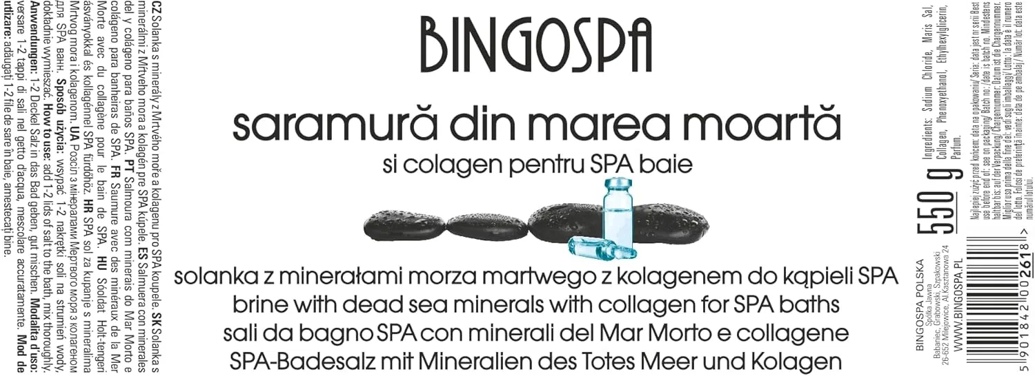 Соль для ванн с коллагеном и минералами Мертвого моря BingoSpa, 550 г — фото 2