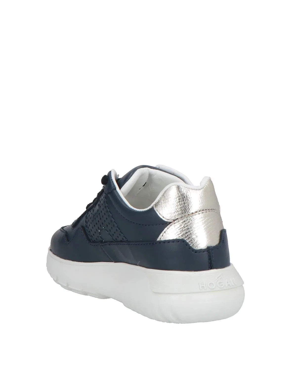 Детские кеды для девочек Leather Low-Top Sneakers Hogan, темно‑синий — фото 3