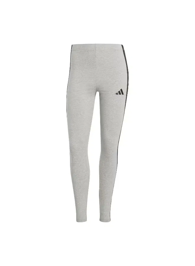 Леггинсы хлопковые Essentials 3-Stripes Adidas, серый