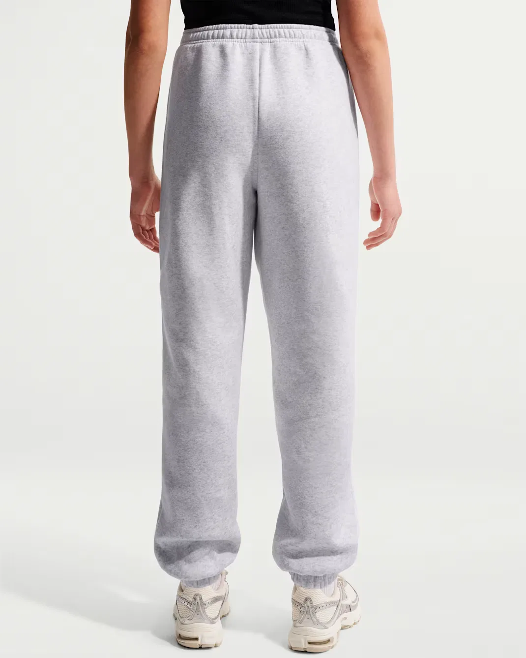 Свободные брюки для девочек Nike Sportswear Studio Fleece, Birch Heather/White/White — фото 3