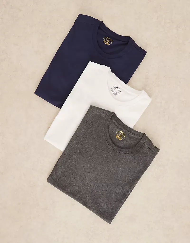 Футболка 3 шт Polo Ralph Lauren, серый/белый/темно-синий