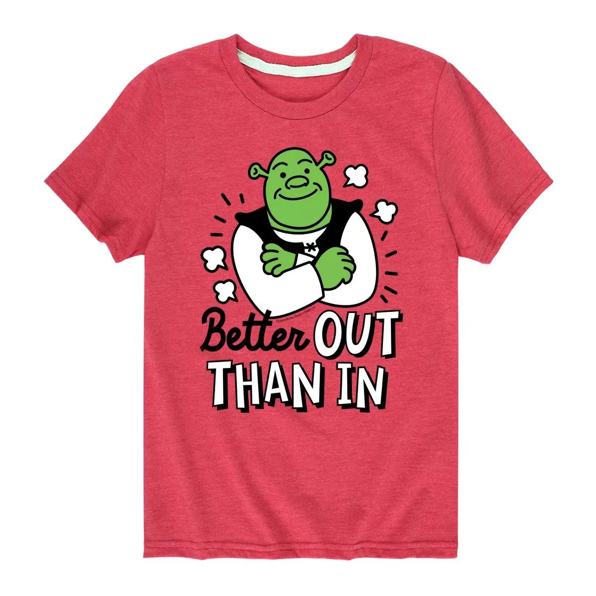 Детское футболка с принтом Shrek Better Out Than In Shrek, Heather Red