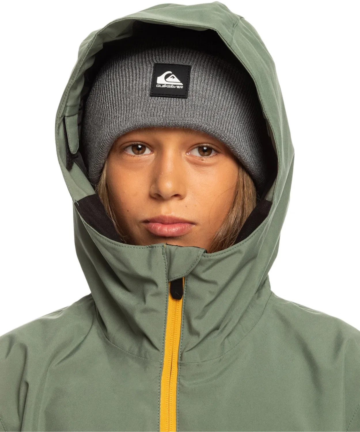 Детская анорака с брендовым логотипом Quiksilver STEEZE YOUTH JK, Зеленый — фото 4
