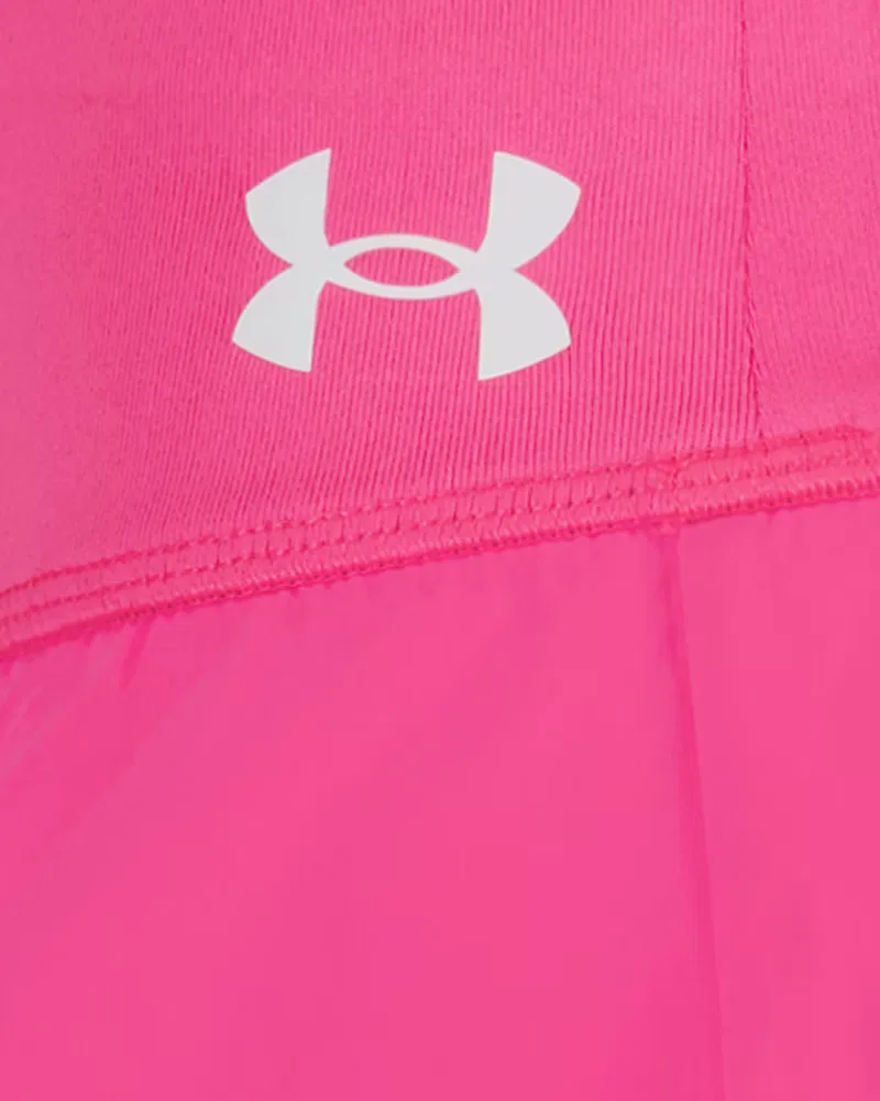 Детские шорты для девочек с влагоотводящей тканью UA Flare Tiered UnderArmour, Pink Rave/White — фото 2