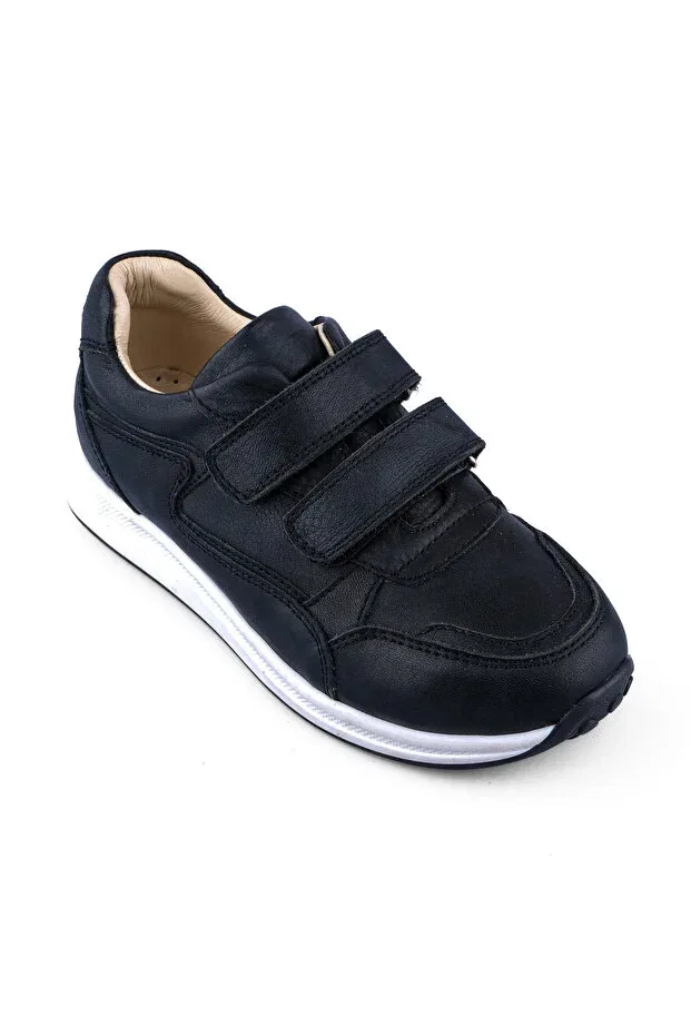 Детские ортопедические спортивные туфли для девочек кожаные Ortoplus, Black — фото 3