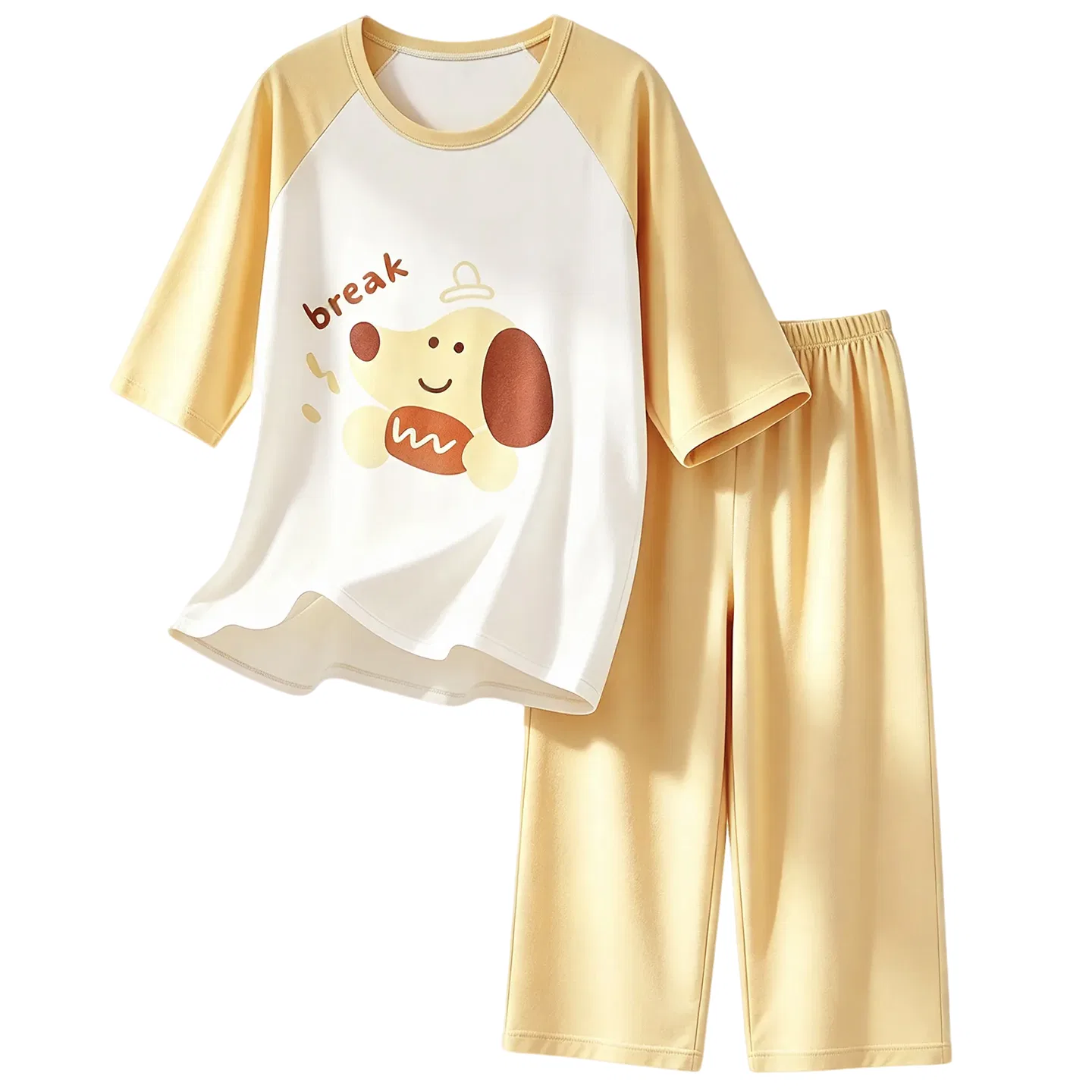 Детский комплект пижам для мальчиков из модала, Ice Silk, Red Bean, Z010 - Bread Dog