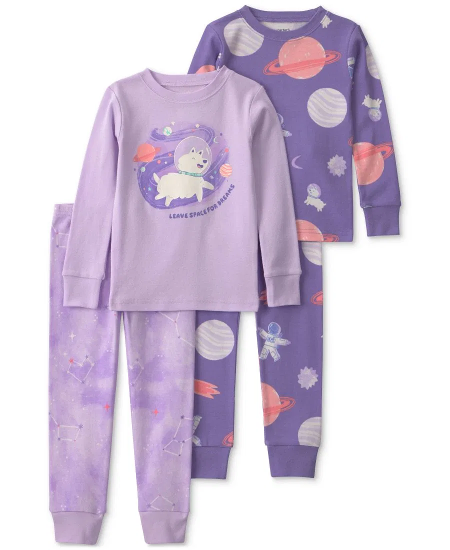 Комплект пижам для малышей с принтом космос и собакой Carter's, Purple