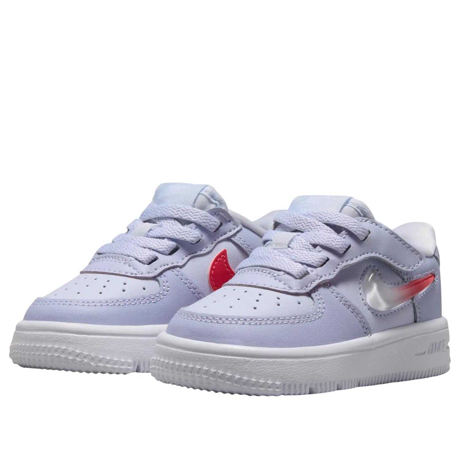 Детские кроссовки с кожаным верхом Force 1 Low EasyOn 'Football Grey' Nike, Football Grey/Ghost/White/Tropical Pink — фото 3