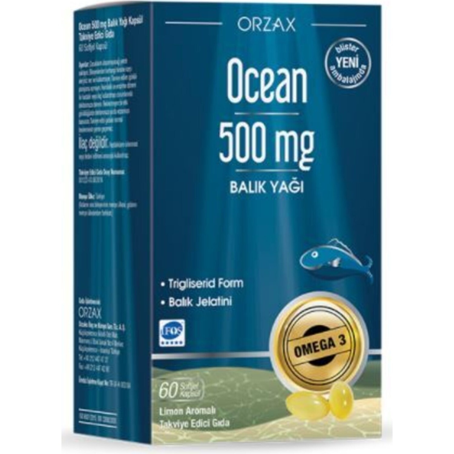 

Рыбий жир Ocean 500 мг, 60 капсул