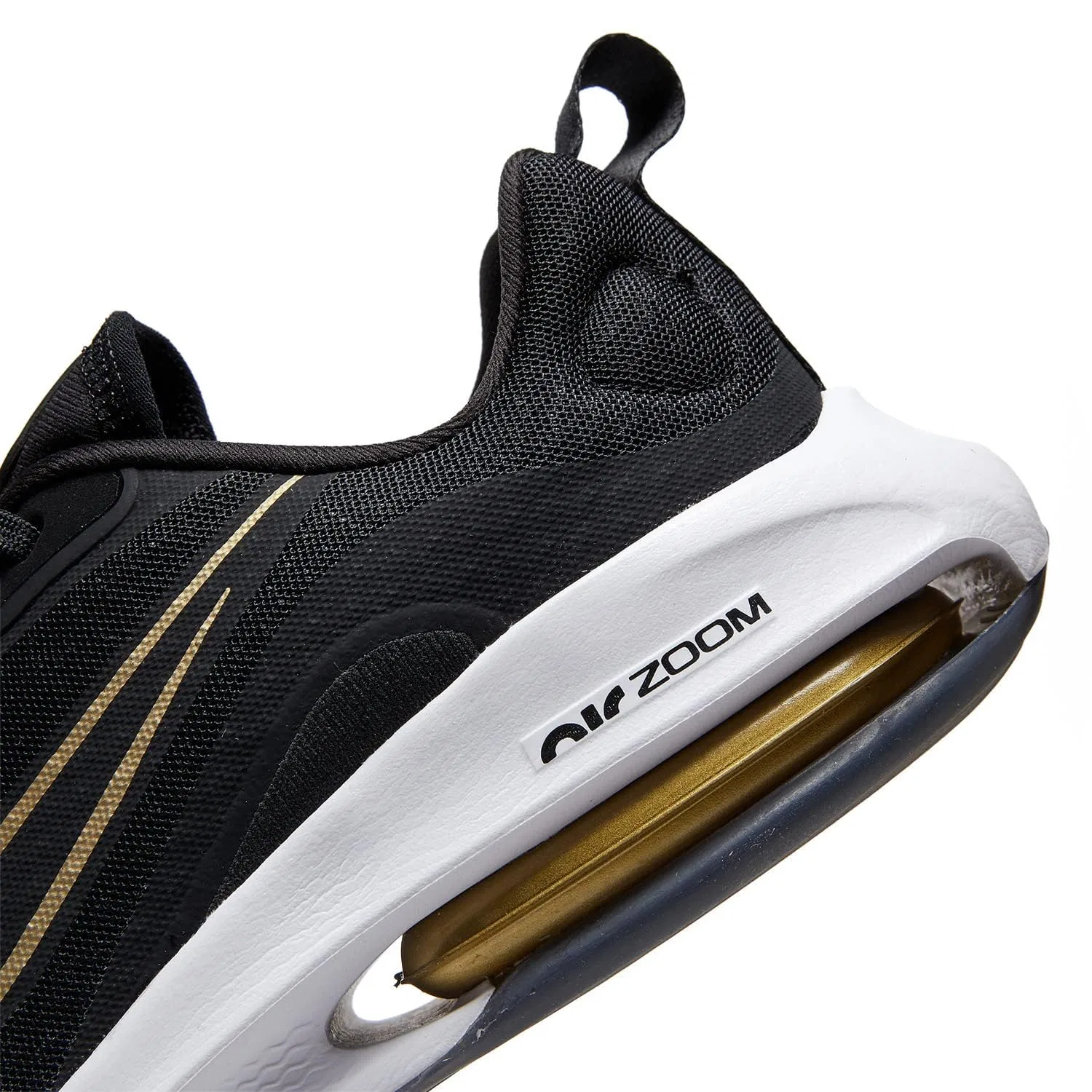 Детские кроссовки для бега с амортизацией Zoom Air NIKE Air Zoom Arcadia 2, Black Metallic Gold Wolf Grey White — фото 3