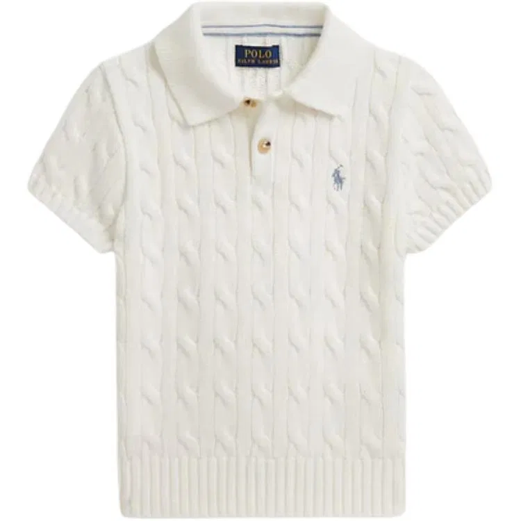 Детский джемпер с воротником-поло Polo Ralph Lauren, White