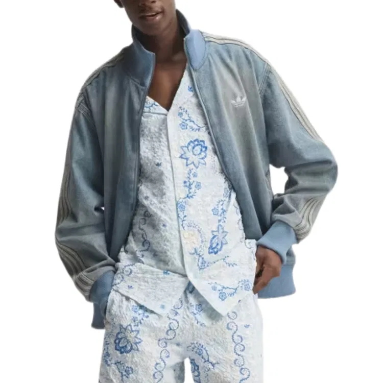 Мужская джинсовая куртка с воротником-стойкой Firebird Denim Adidas Originals, Vintage Blue Denim — фото 3