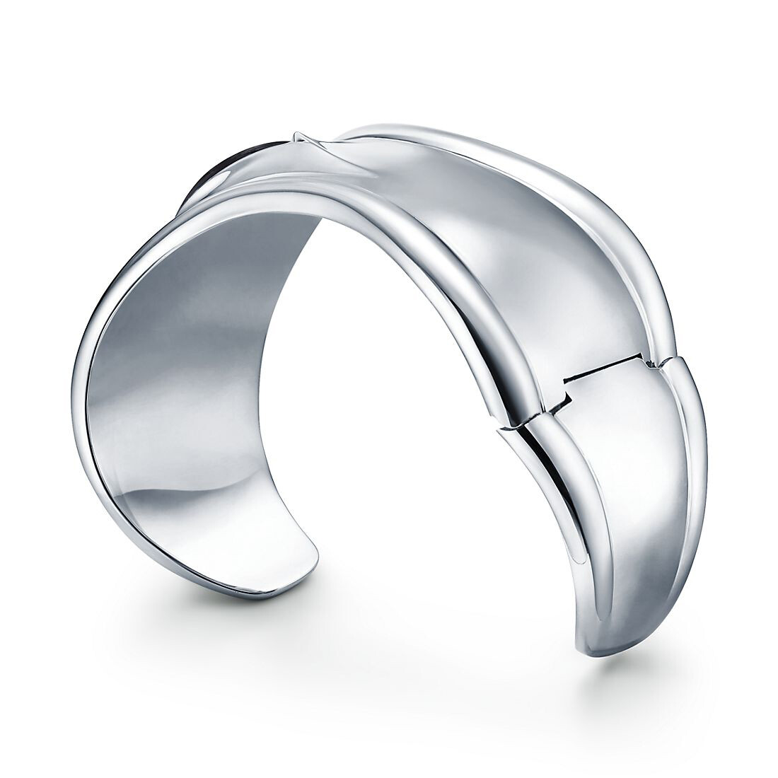 Браслет Tiffany & Co. Elsa Peretti Small Bone, серебро/ снежный обсидиан — фото 3