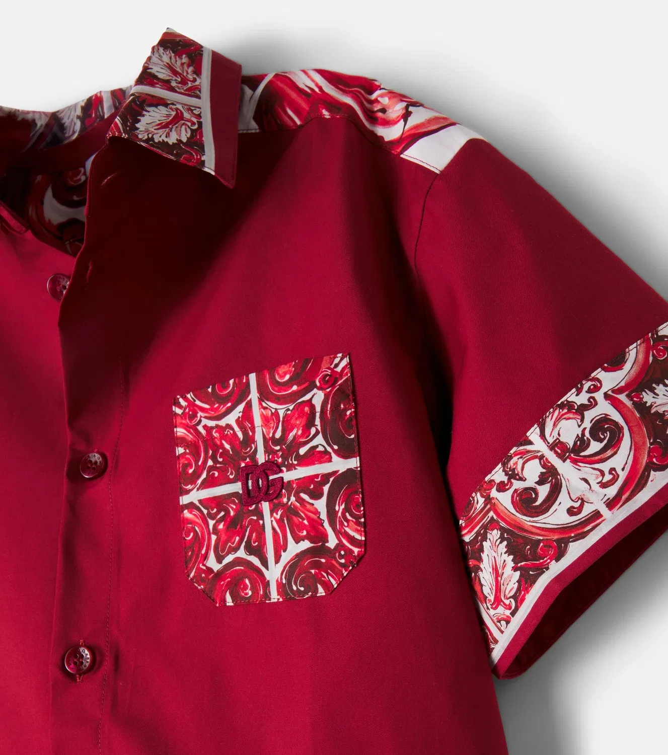 Рубашка с мавританским узором Dolce&Gabbana Kids, красный — фото 4