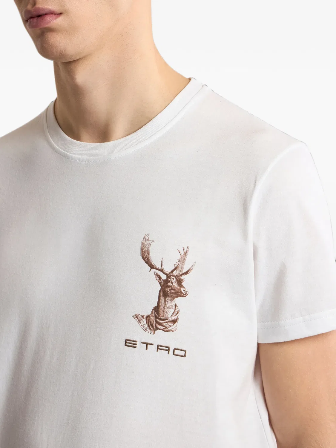 Футболка из хлопкового джерси белая ETRO, белый — фото 2