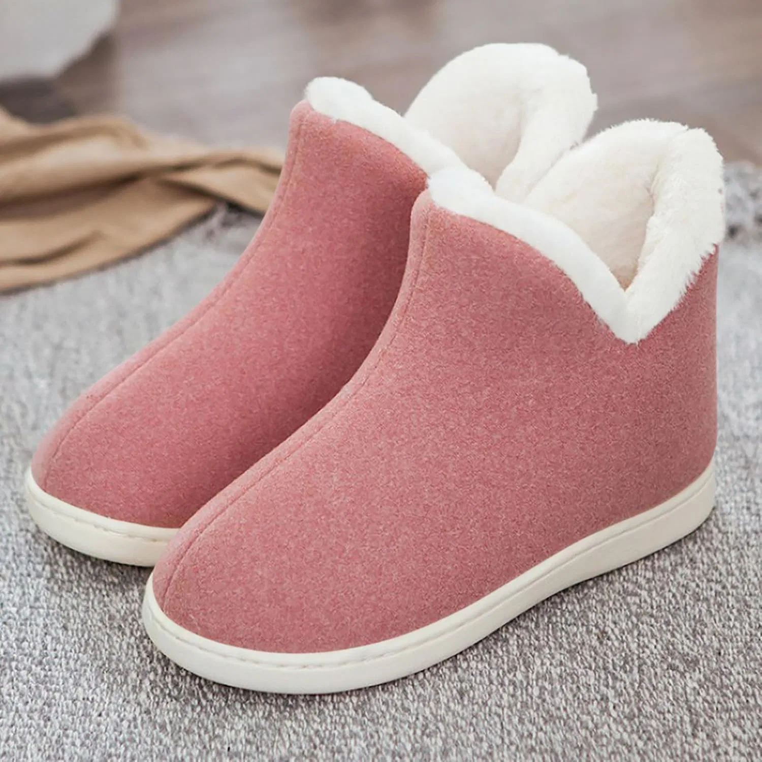 Детские зимние сапоги для девочек с меховой подкладкой и бантом SHOPESSA, Pink — фото 3