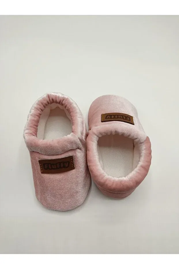Детские домашние тапочки с эластичной шнуровкой Fluffy, Pink — фото 3