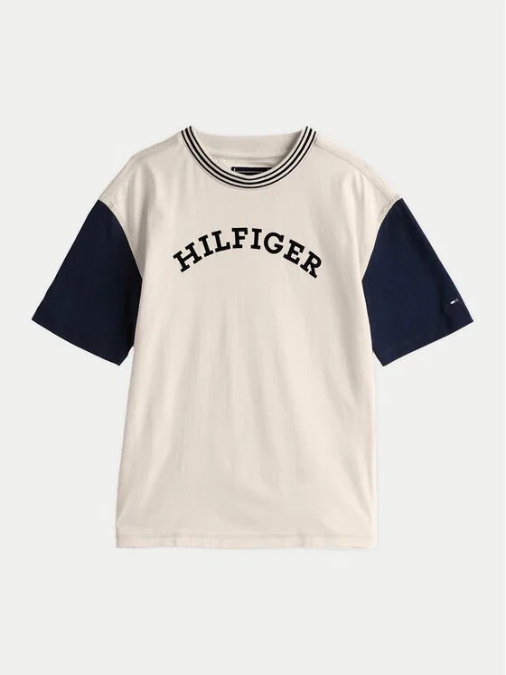Футболка regular fit Monotype Graphic Tommy Hilfiger, бежевый — фото 4
