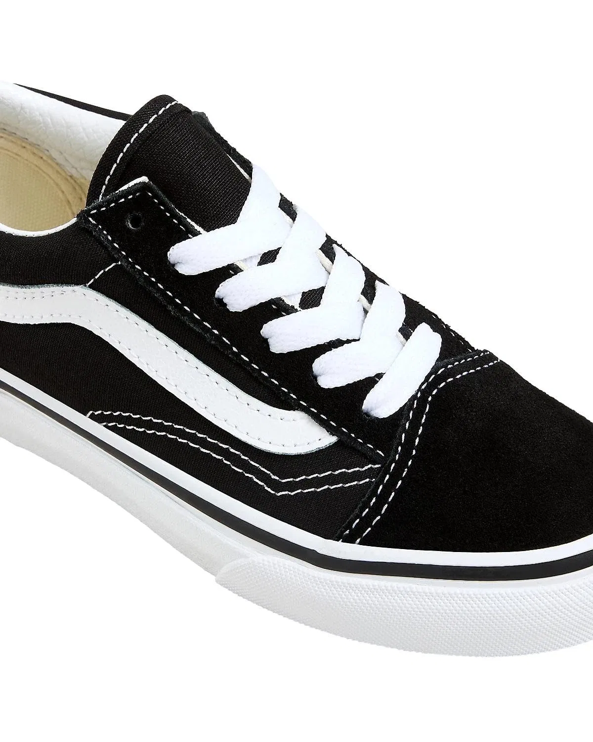 Детские кроссовки для мальчиков Old Skool (Suede/Canvas) Vans, Black True White — фото 3