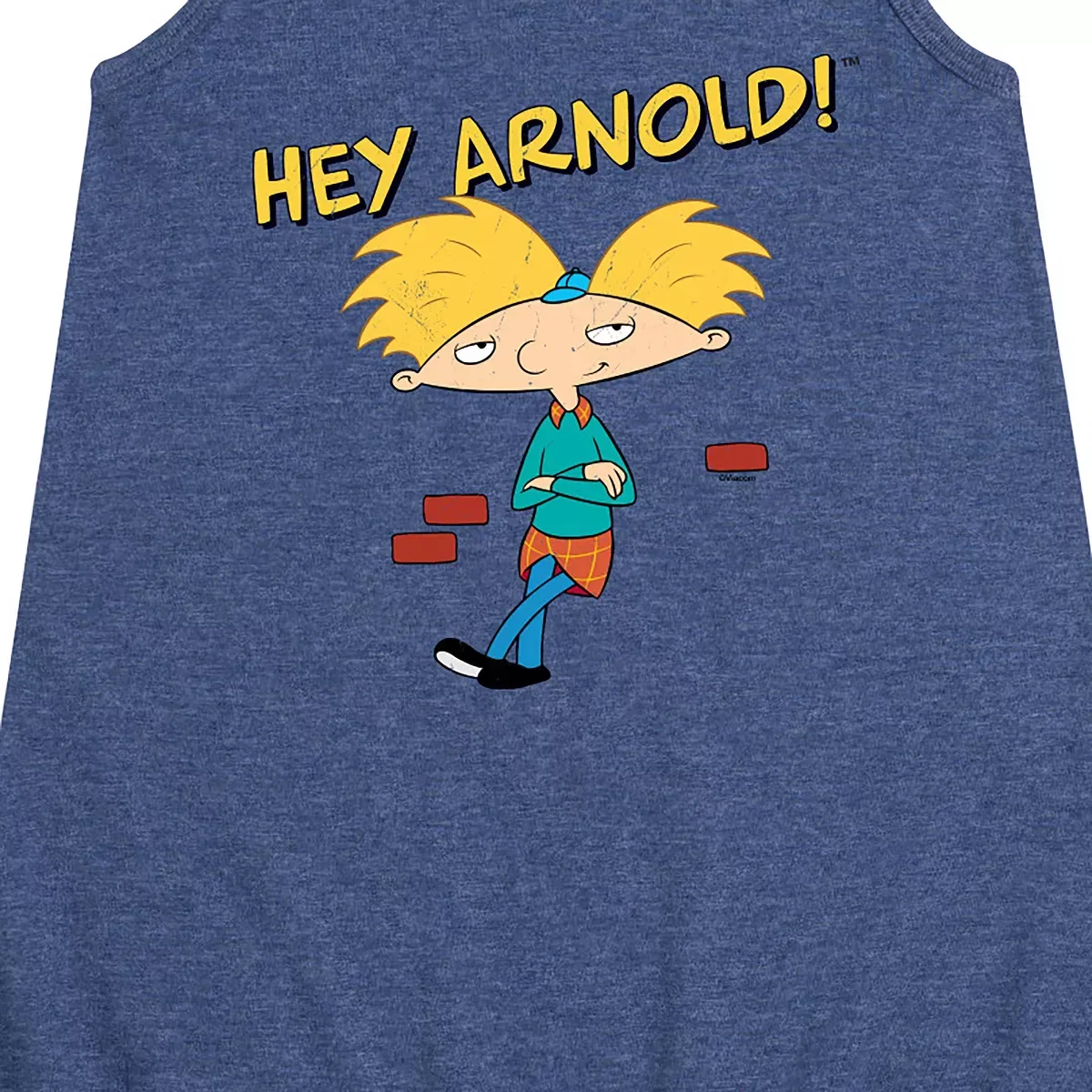 Детское платье-трапеция без рукавов с принтом Cool Arnold Hey Arnold! Heather Navy — фото 2