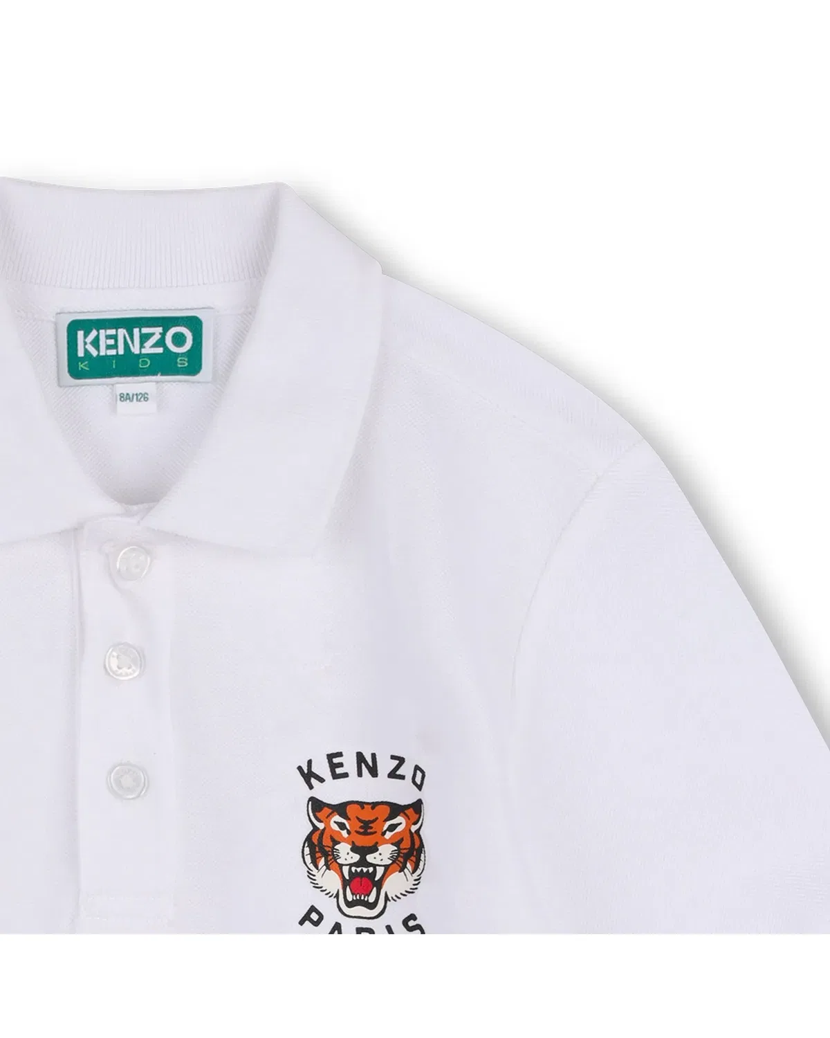 Детское поло для мальчиков с принтом Kenzo Kids, Blanco — фото 2