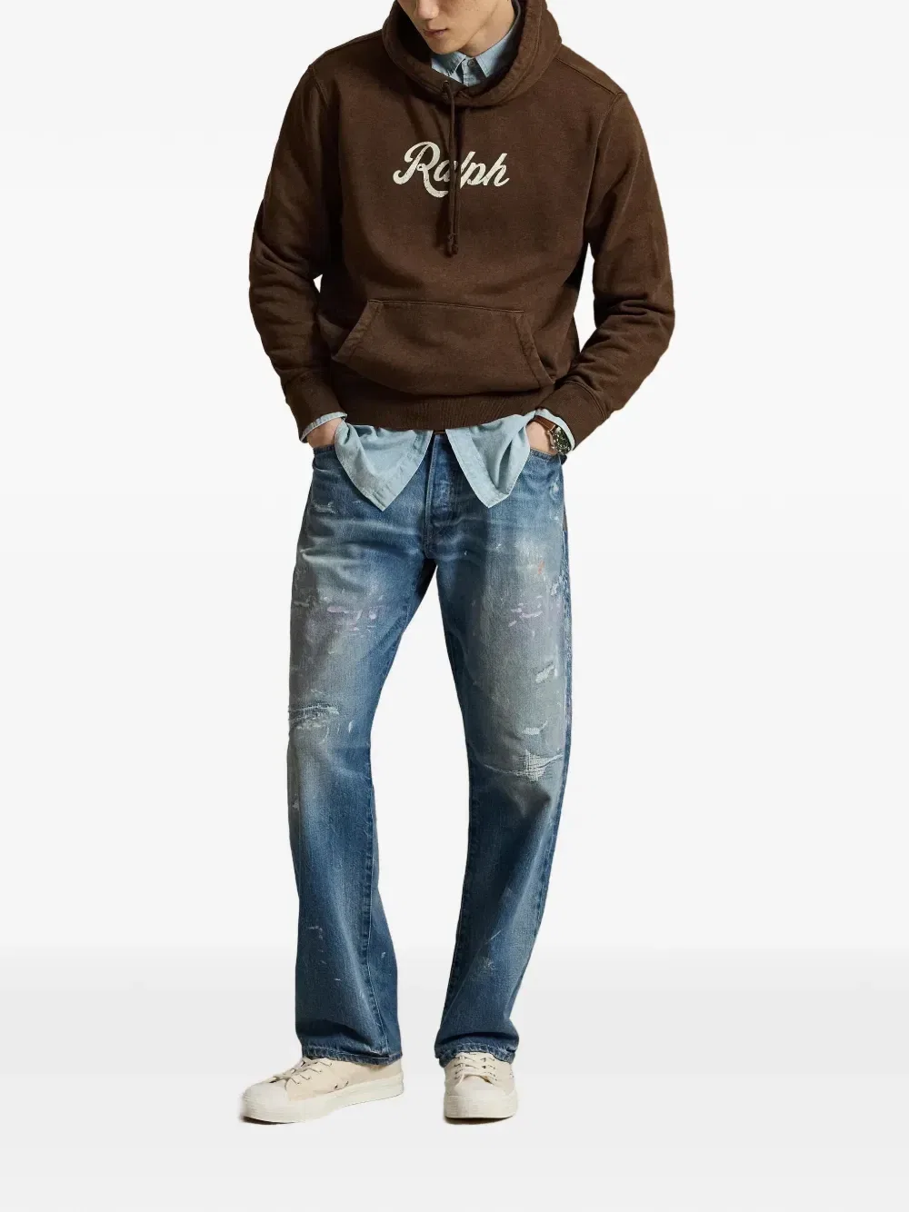 Худи с кулиской и логотипом Polo Ralph Lauren, коричневый — фото 2