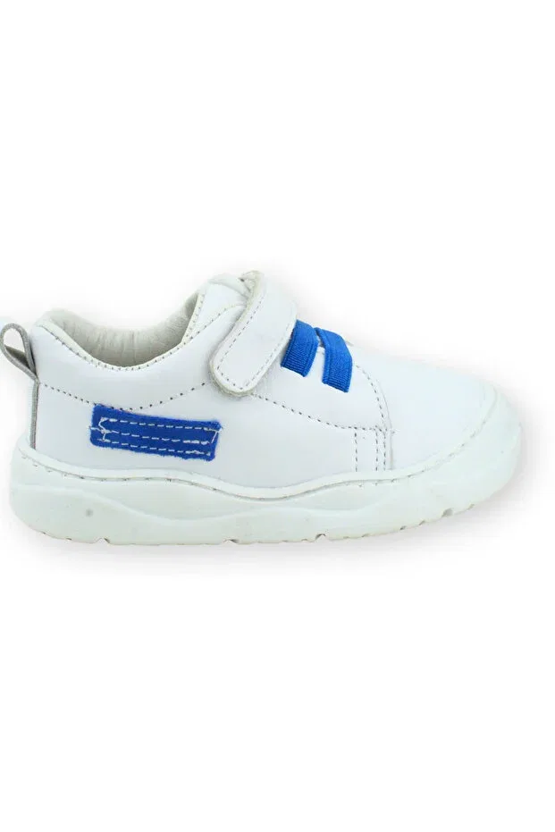 Детские туфли для девочек кожаные Nubebe, White-Blue