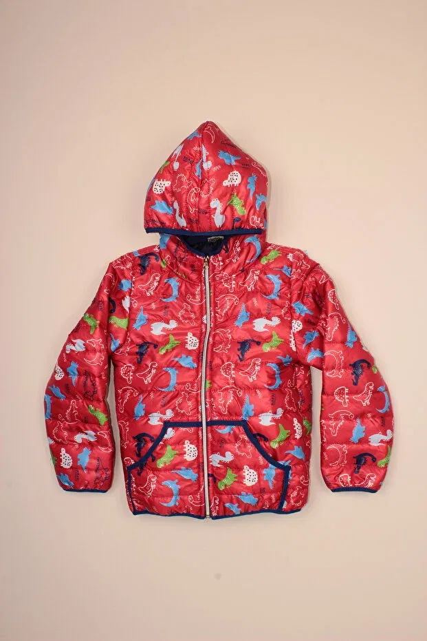 Детское пальто для девочек с принтом Mommokids, Red
