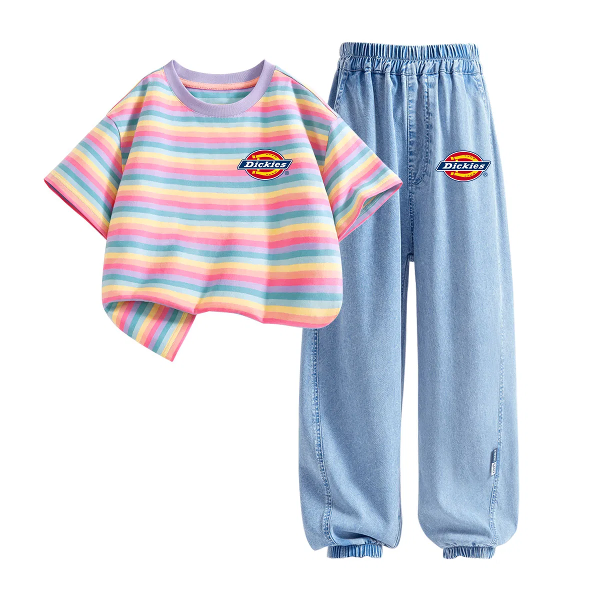Детский спортивный комплект с круглым вырезом Dickies, Lily of The Valley Purple/Denim Light Blue