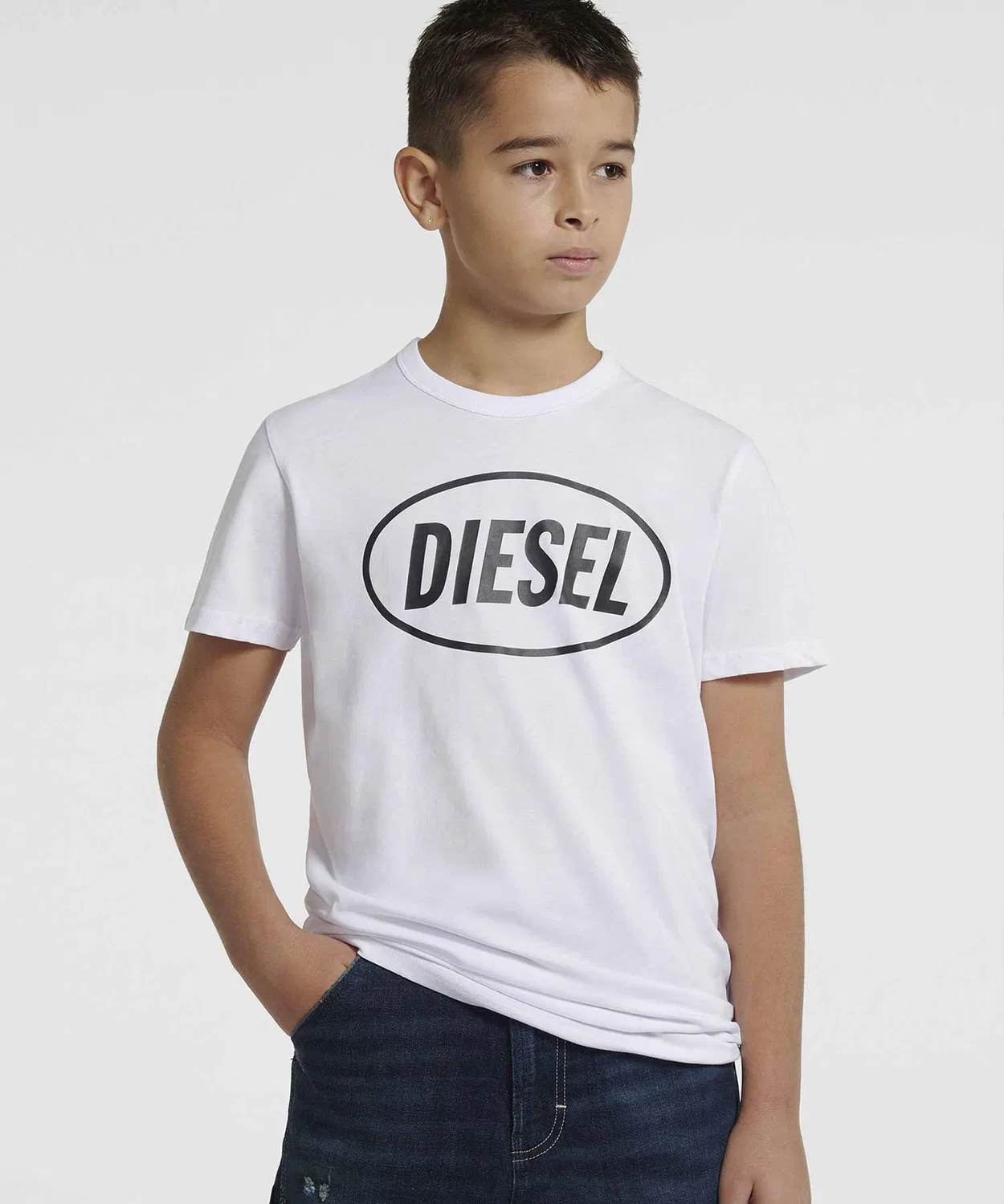 Детская футболка с брендовым принтом DIESEL KIDS, Белый