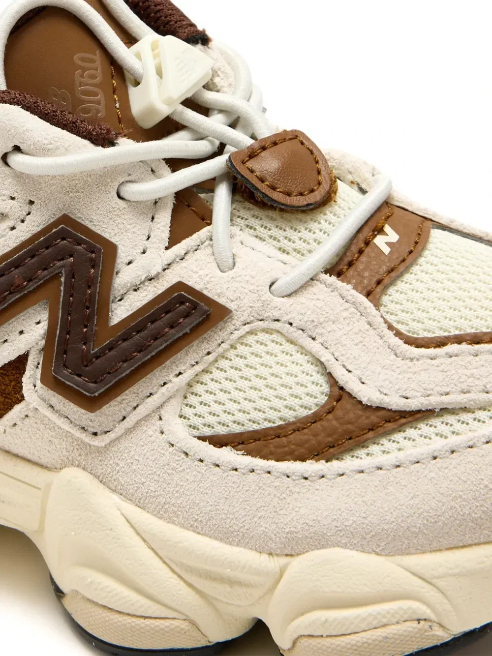 Кроссовки 9060 на застежке-тоггл New Balance Kids, бежевый — фото 4