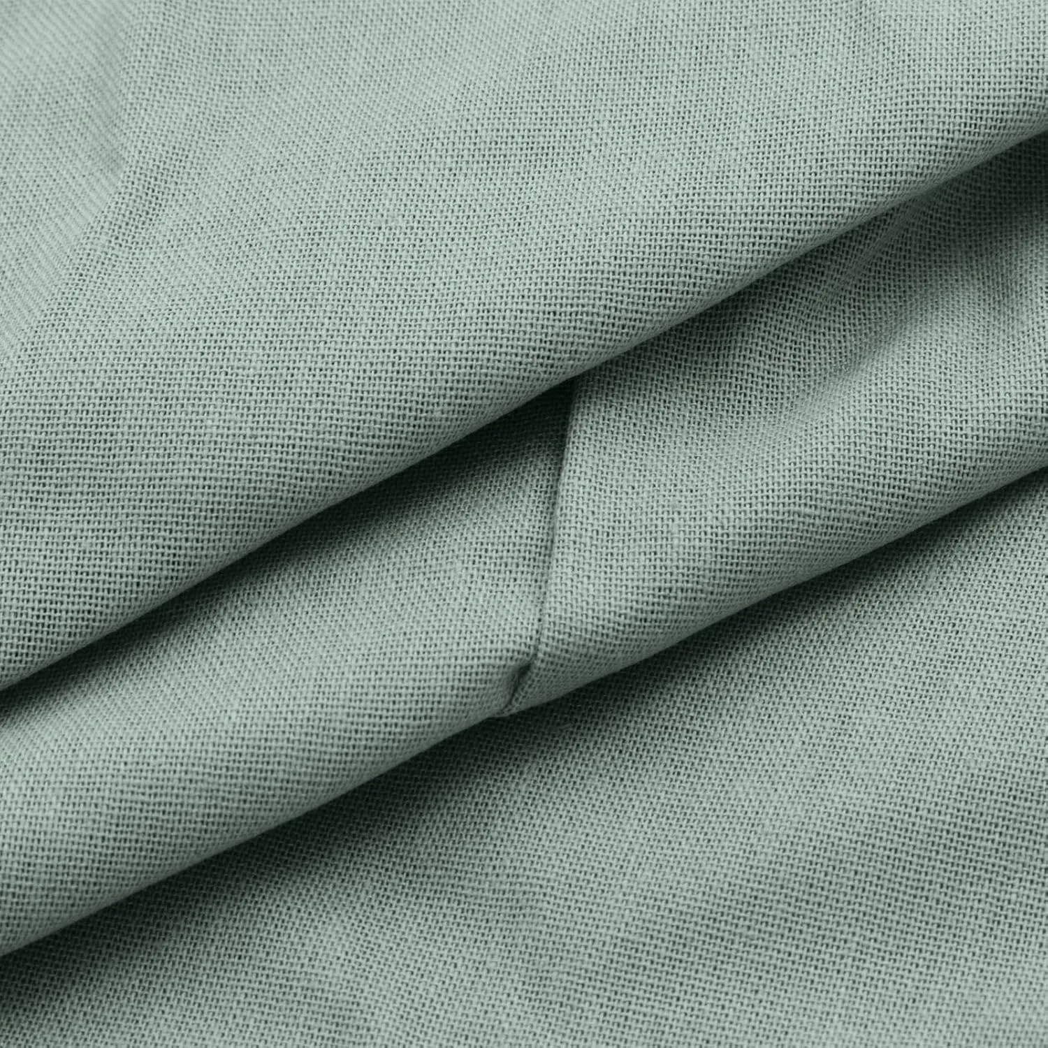 Женское мини-платье с V-образным вырезом из льна и хлопка, Mint Green — фото 4