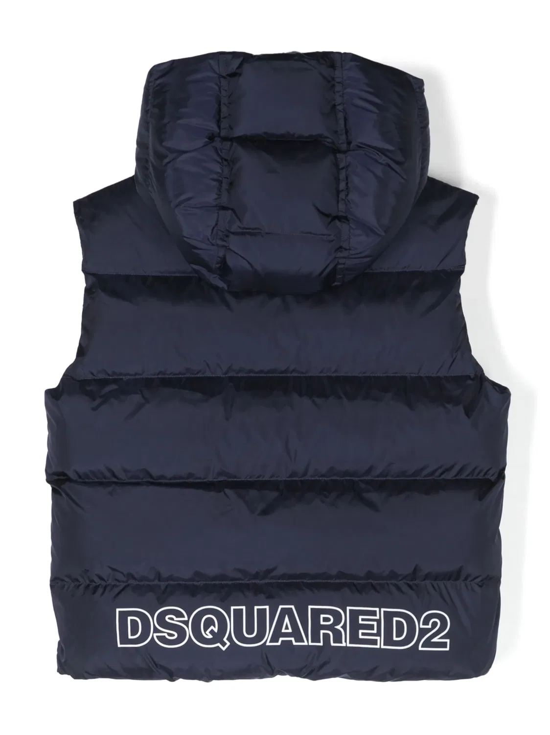 Пуховый жилет с логотипом на спине DSQUARED2, темно-синий — фото 3