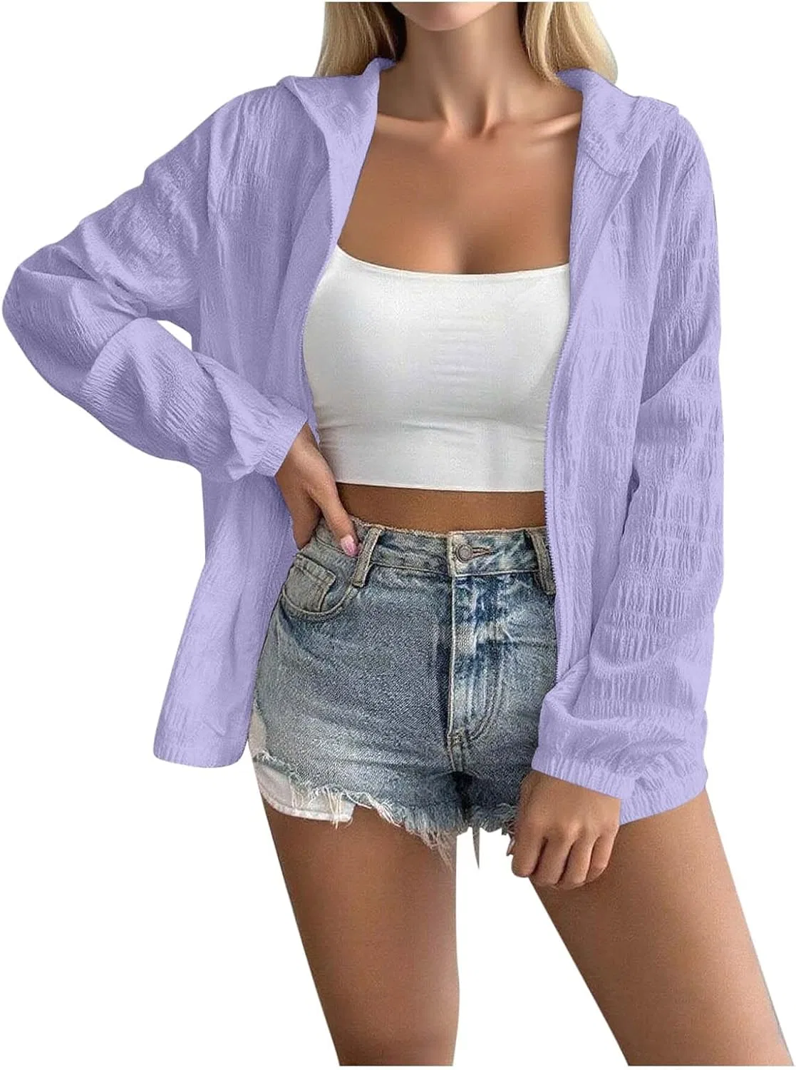 Женский легкий джерси-кардиган с застежкой-молнией APPointed, Purple