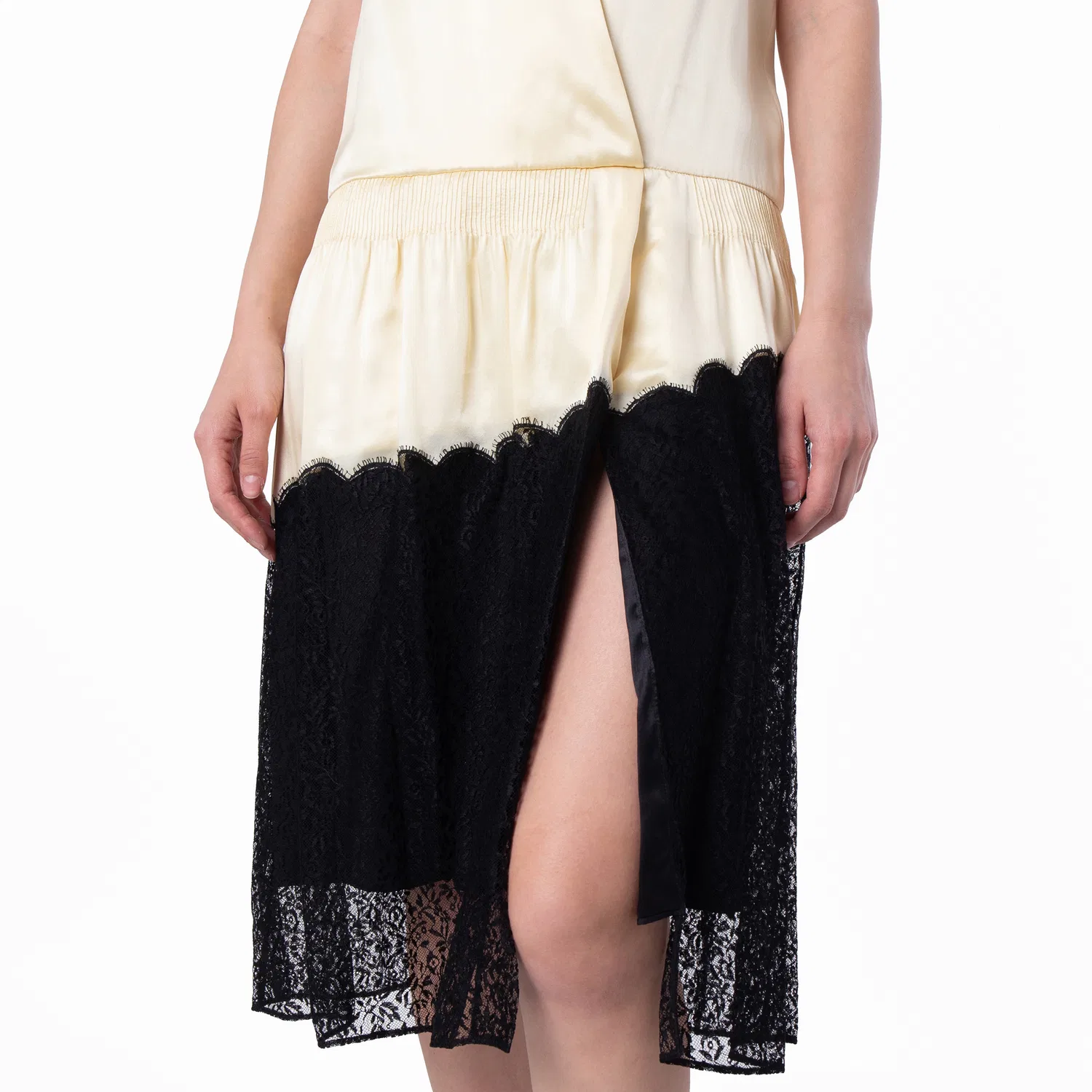 Платье вечернее без рукавов Ladies Cream Silk Satin And Lace Sleeveless Dress Burberry, Beige — фото 2