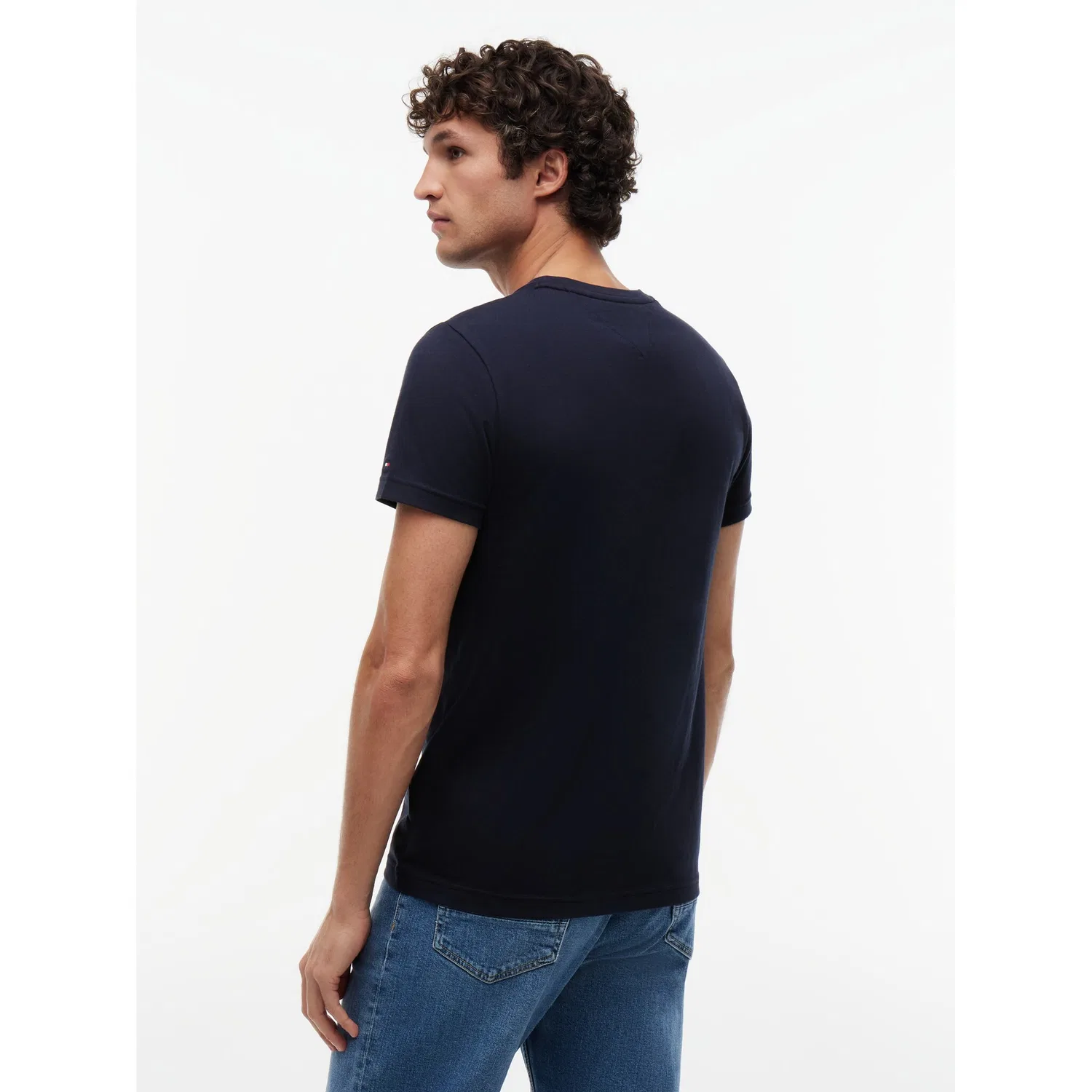Мужская хлопковая футболка Regular Fit Tommy Hilfiger, Sky Captain — фото 4