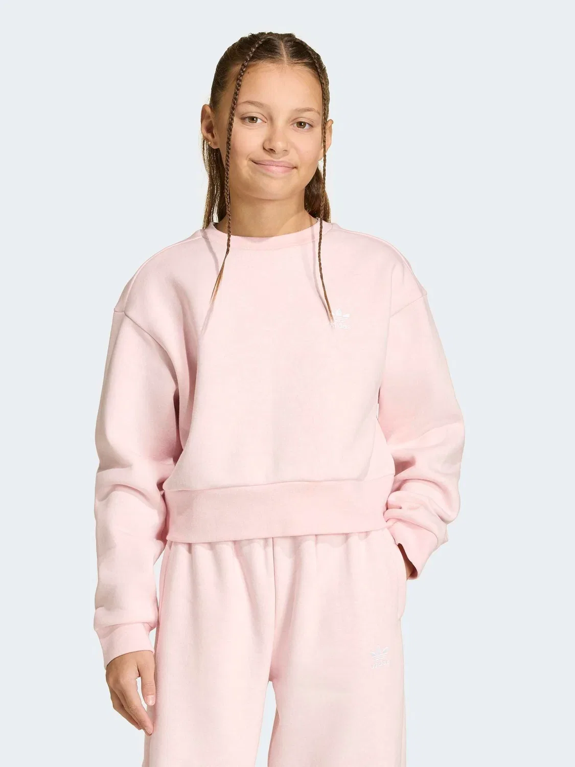 Свитшот оверсайз Boxy Crew, adidas Originals, розовый