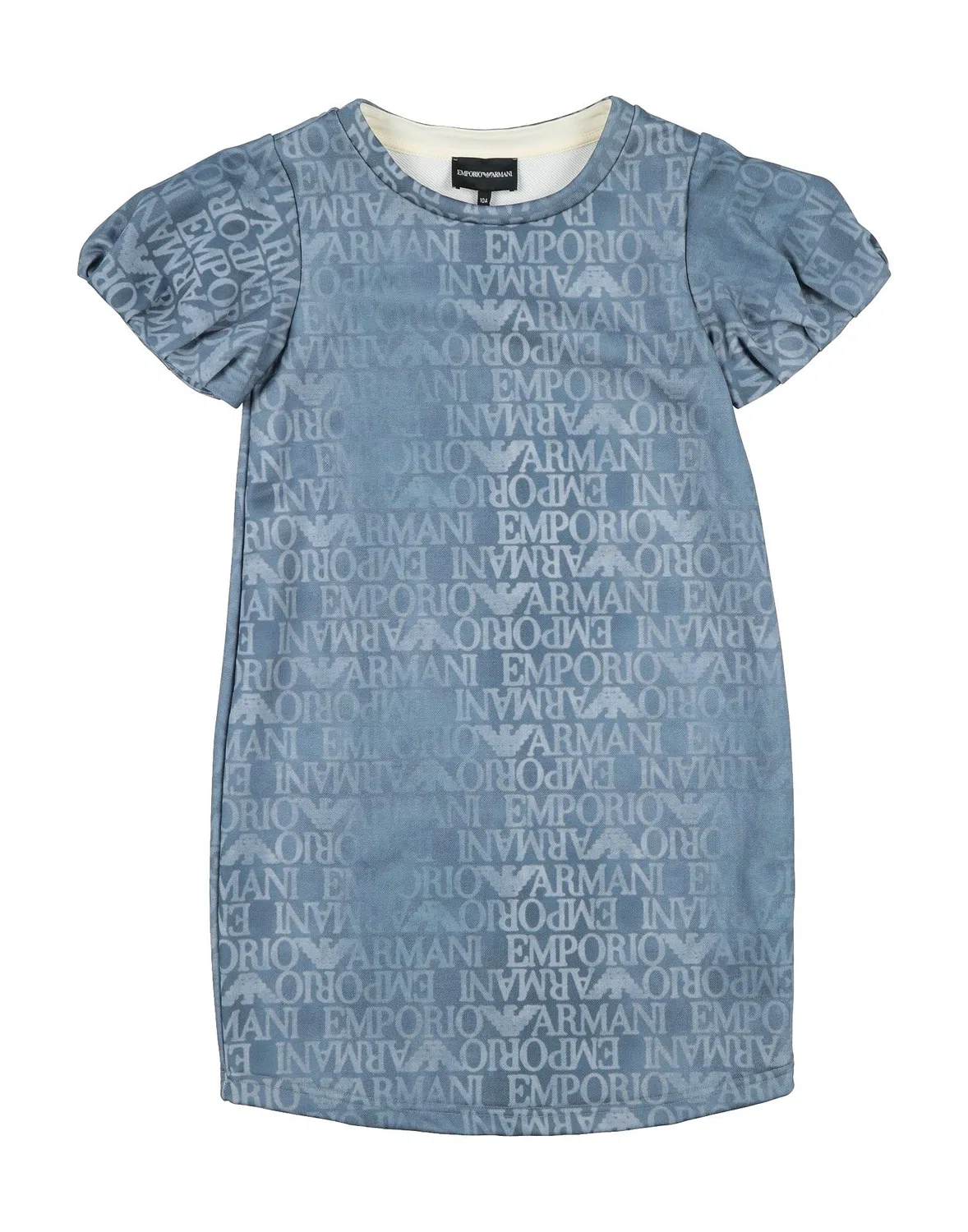 Детское платье для девочек из футера Logo-Print Giorgio Armani, темно-синий