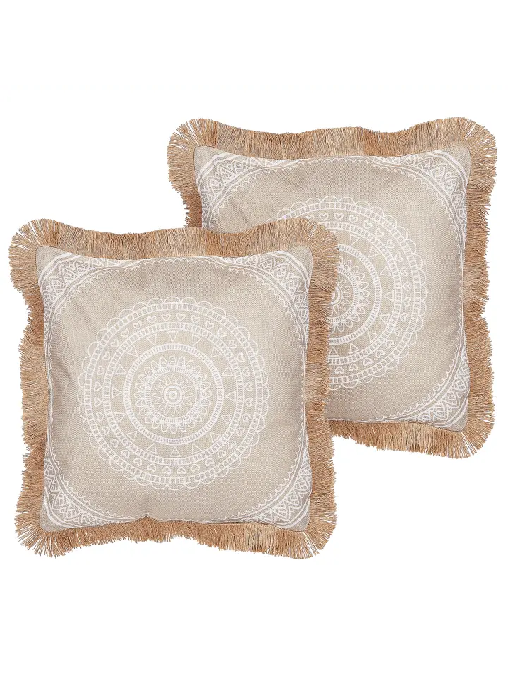 

Декоративная подушка Beliani 2er Set Deko AGRIMONY, цвет beige/weiß