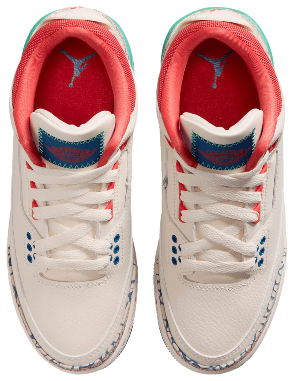 Детские кроссовки для мальчиков Jordan Retro 3, Green/White/Red — фото 4