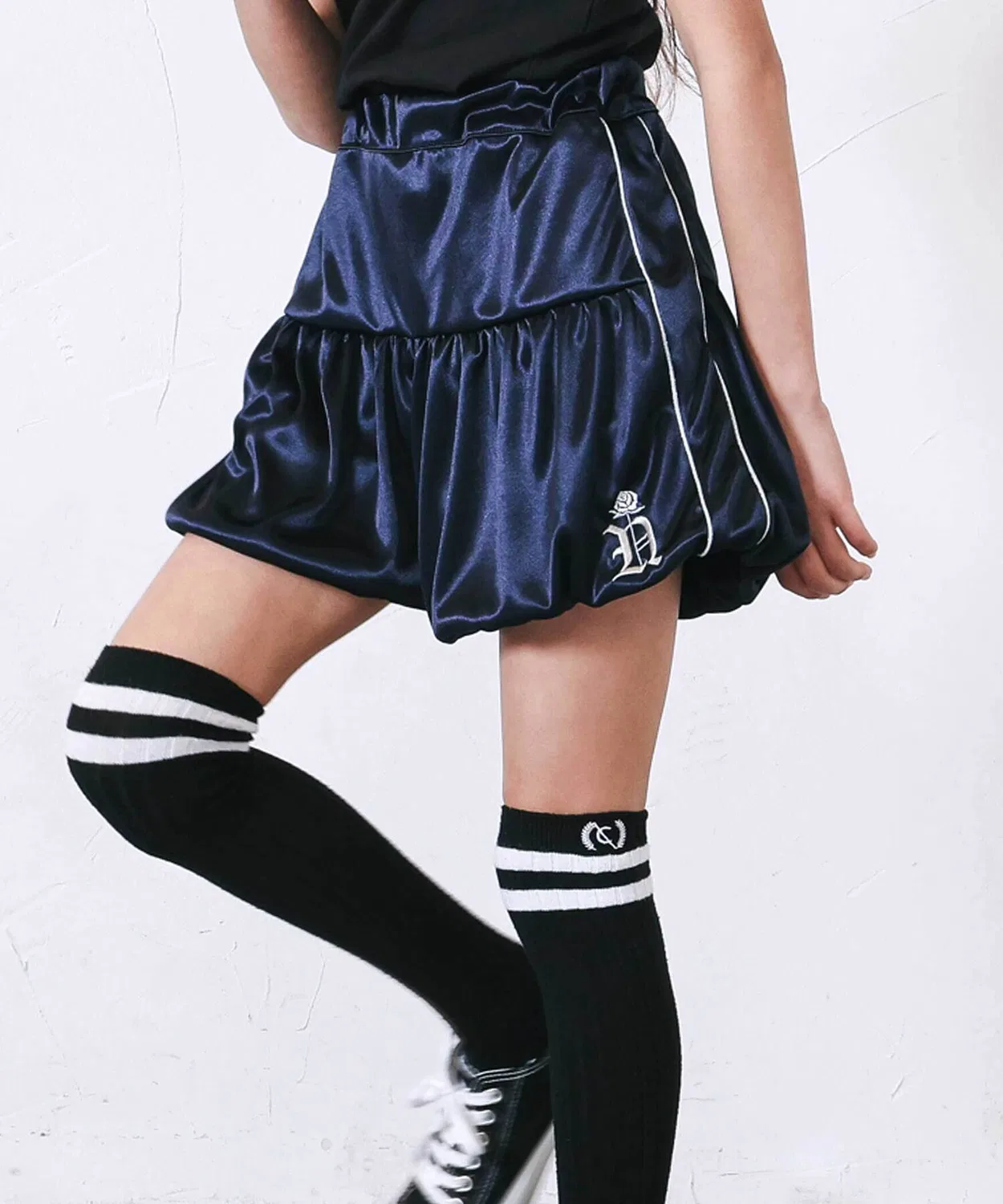 Детская юбка-шорты с длиной миди, модель Side Piping, nexchic, Navy