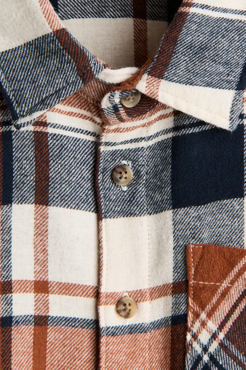 Рубашка из хлопчатобумажной фланели H&M, Braun/Kariert — фото 2