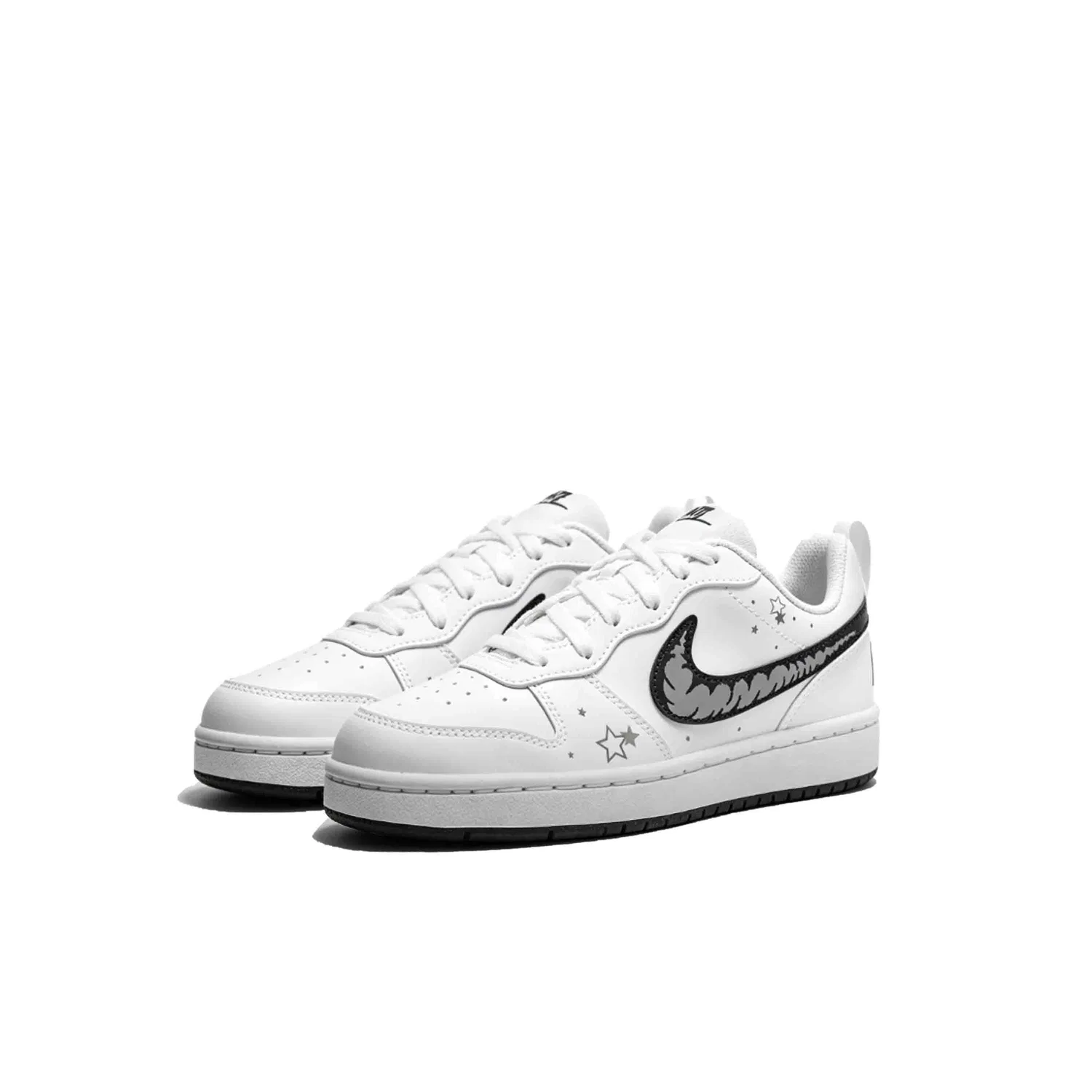Детские кроссовки для скейтбординга с принтом Nike Court Borough 2, Nike, White/Gray — фото 4