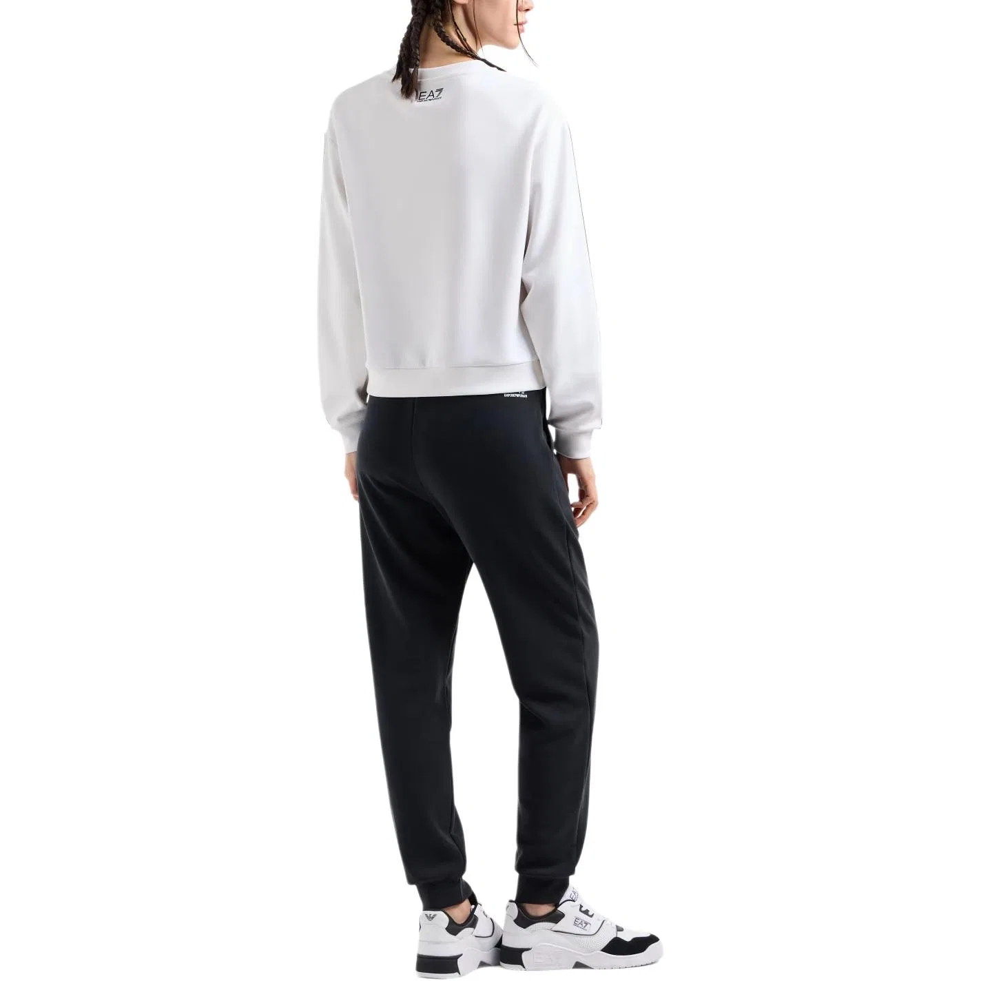 Женский комплект толстовок с длинным рукавом EA7 EMPORIO ARMANI, Black White — фото 4