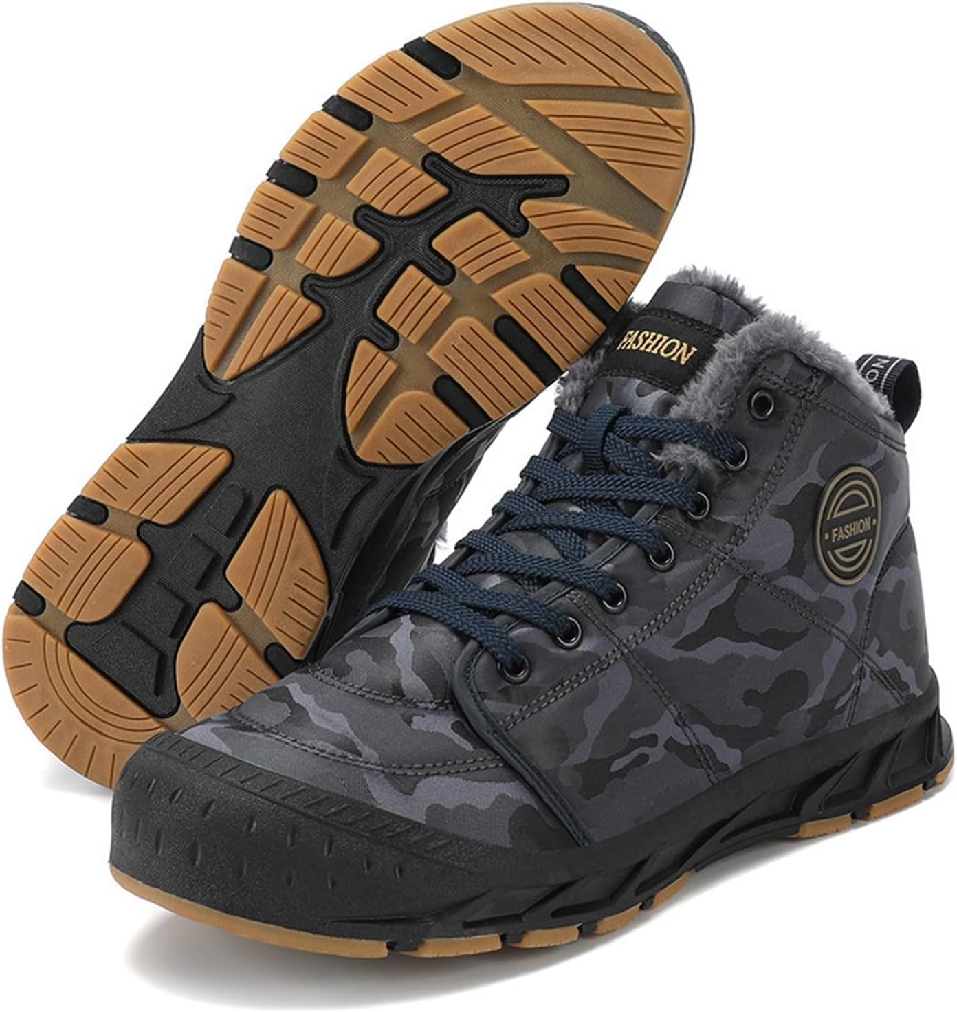 

Мужские зимние ботинки для снега, полностью с меховой подкладкой, на молнии и шнуровке, водонепроницаемые, удобные, легкие снежные кроссовки с пушистой отделкой Generic, голубой