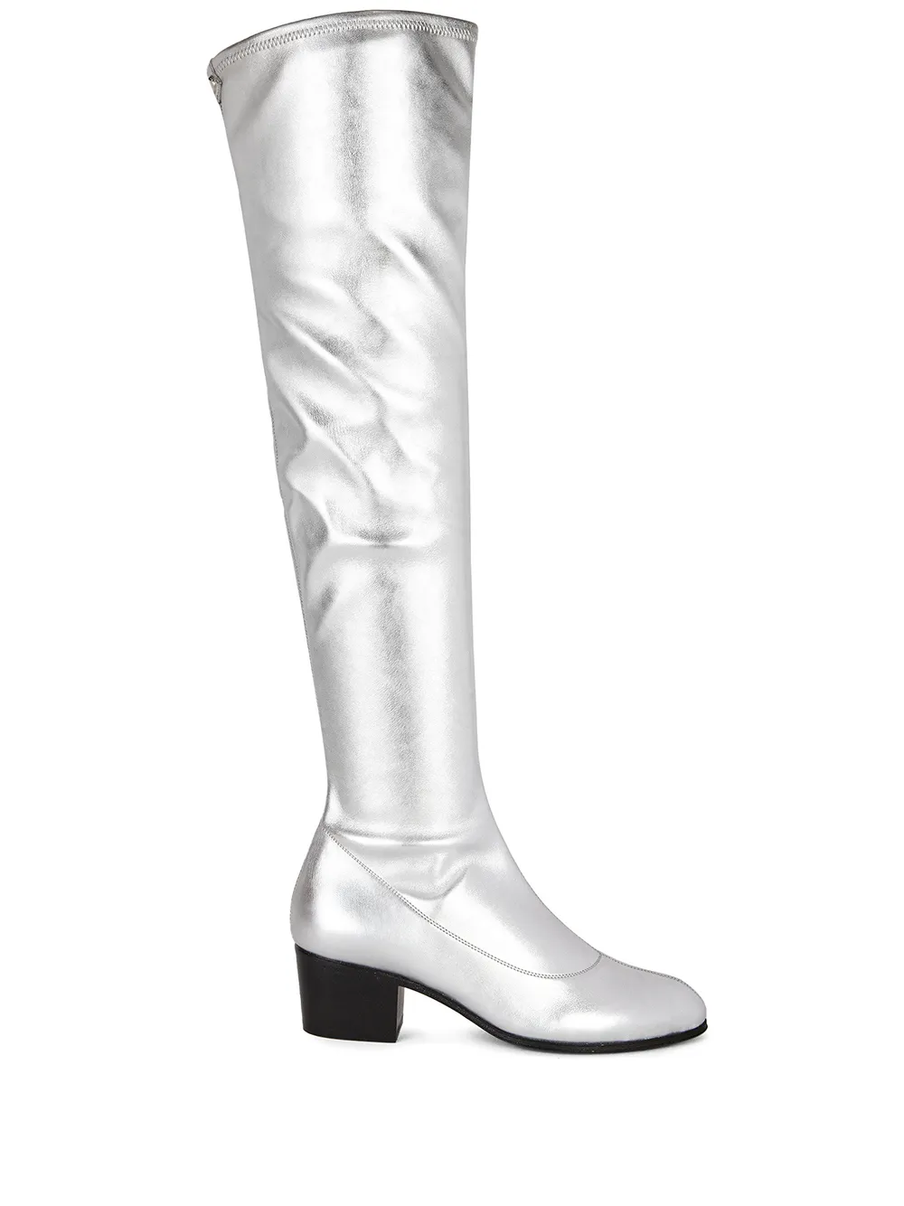 Сапоги с эффектом металлик Giuseppe Zanotti, серебяный