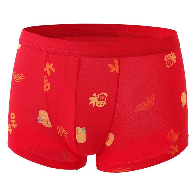 Детские трусы для мальчиков с высокой эластичной резинкой Red Bean, China Red