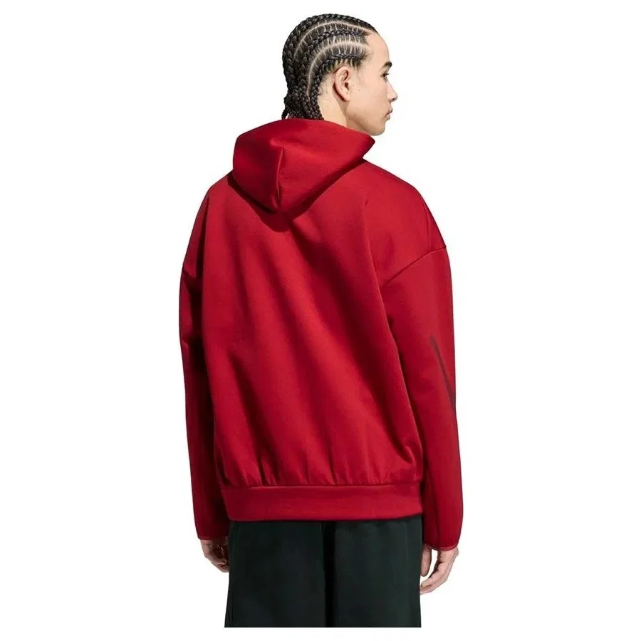 Мужской свитшот с капюшоном Z.N.E. HD adidas, Бордовый — фото 3