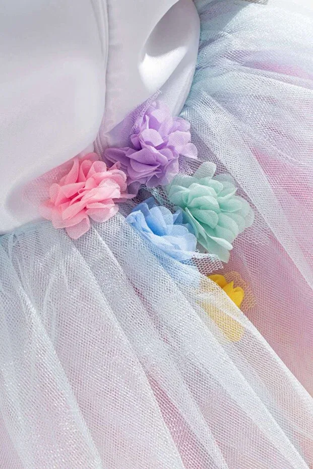 Детское платье для девочек с принтом Cinnamoroll Themed Yağmur Kostütüm, White — фото 4